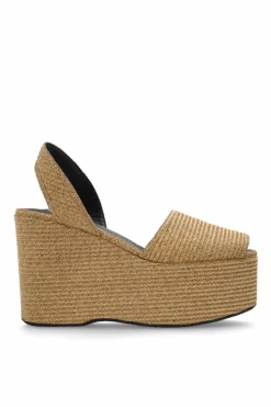 Alaïa beżowy Sandały na koturnie