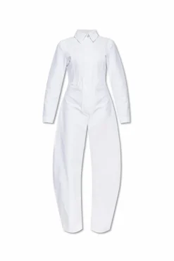 Alaïa BIAŁY Jeansowy kombinezon