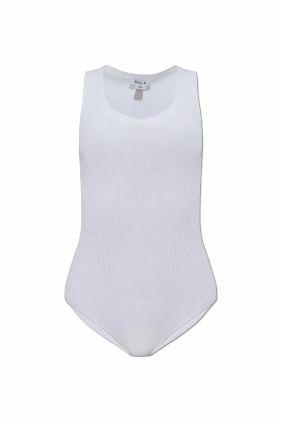 Alaïa BIAŁY Prążkowane body