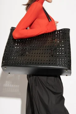 Alaïa CZARNY Ażurowa torba ‘Mina’ typu ‘shopper’