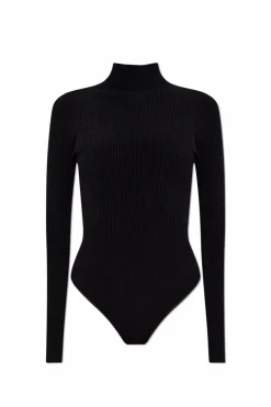 Alaïa CZARNY Prążkowane body