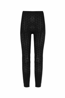 Alaïa CZARNY Prążkowane spodnie