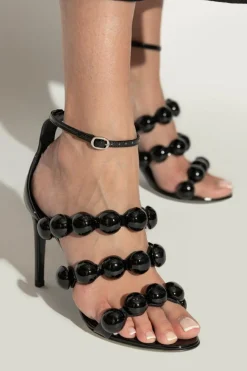 Alaïa CZARNY Sandały na obcasie `3 Straps`