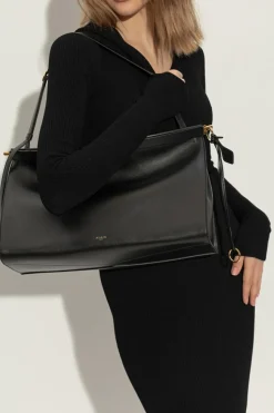 Alaïa CZARNY Skórzana torba `Le Click East West Large`