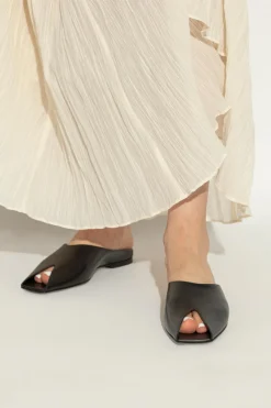 Alaïa CZARNY Skórzane klapki