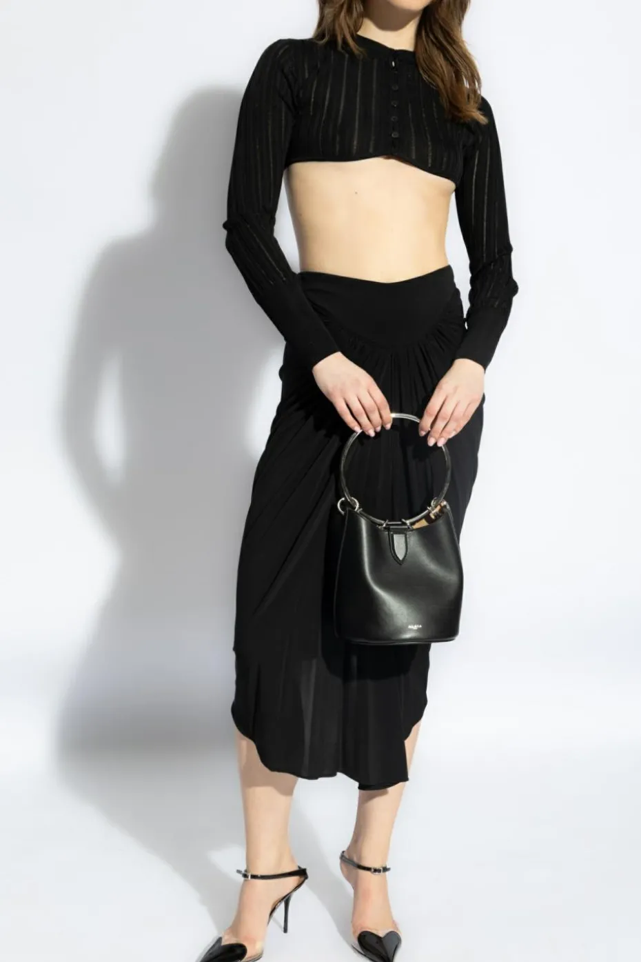 Alaïa CZARNY Spódnica z drapowaniem