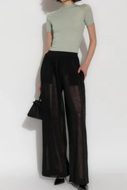 Alaïa CZARNY Spodnie z szerokimi nogawkami