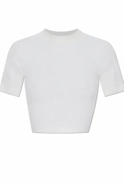 Alaïa kremowy Kaszmirowy top