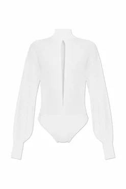 Alaïa kremowy Wełniane body