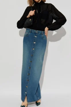 Alaïa NIEBIESKI Jeansowa spódnica