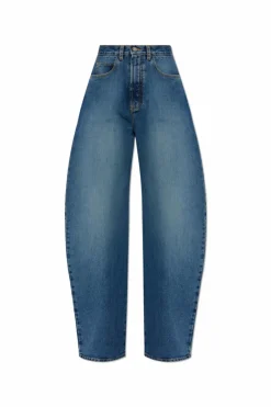 Alaïa NIEBIESKI Jeansy o luźnym kroju