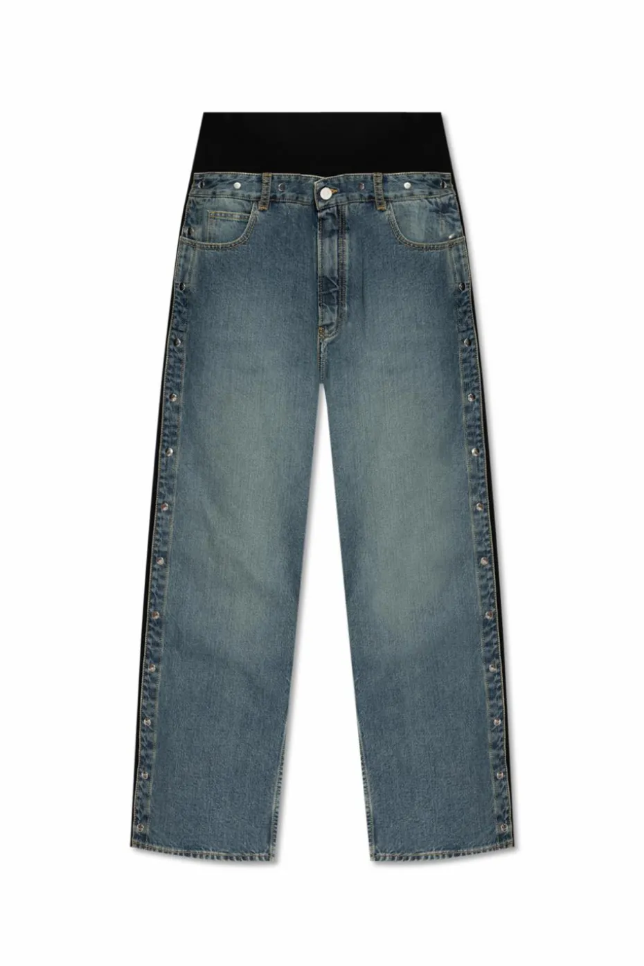 Alaïa NIEBIESKI Jeansy z odpinanymi lampasami