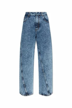 Alaïa NIEBIESKI Jeansy z wysokim stanem