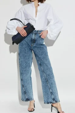 Alaïa NIEBIESKI Jeansy z wysokim stanem