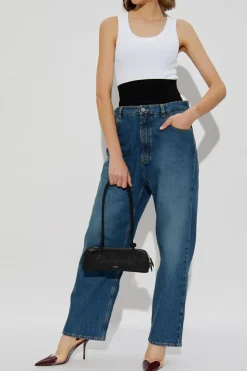 Alaïa NIEBIESKI Jeansy z wysokim stanem