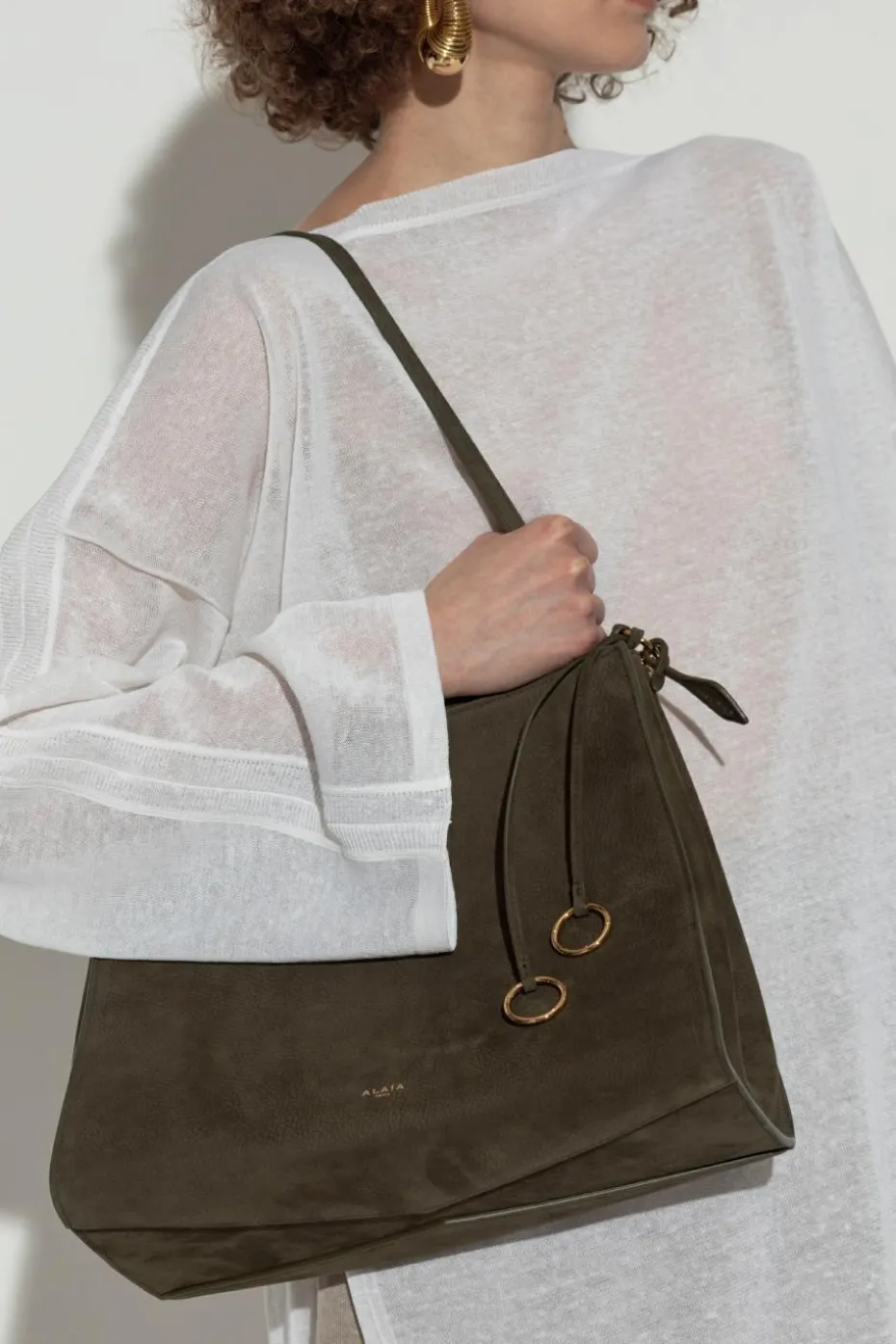 Alaïa ZIELONY Torba na ramię `Le Click Medium`