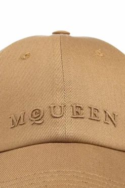 Alexander McQueen beżowy Czapka z daszkiem
