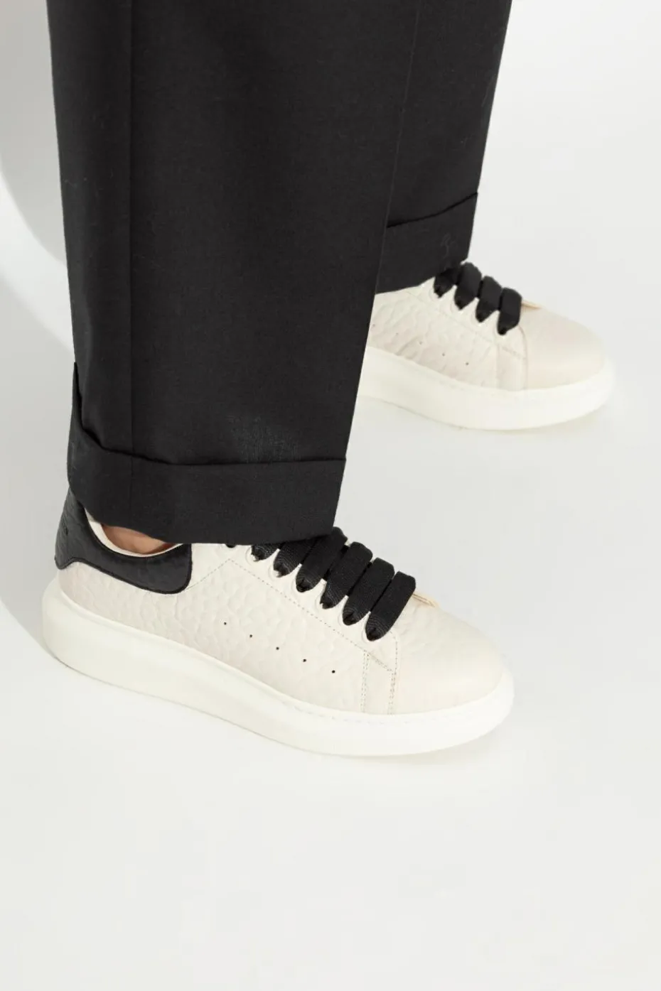Alexander McQueen BIAŁY Skórzane buty sportowe