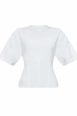 Alexander McQueen BIAŁY T-shirt z okrągłym dekoltem