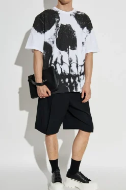 Alexander McQueen BIAŁY T-shirt z nadrukiem