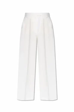 Alexander McQueen BIAŁY Wełniane spodnie