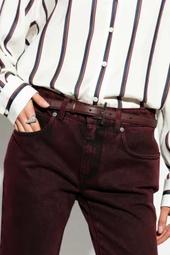 Alexander McQueen BORDO Skórzany pasek