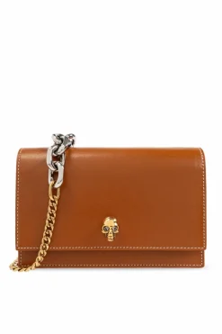 Alexander McQueen BRĄZOWY Torba na ramię `Skull Small`