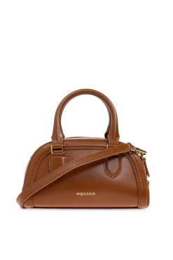 Alexander McQueen BRĄZOWY Torba do ręki `Birdee Boston Mini`