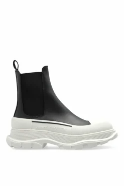 Alexander McQueen CZARNY Skórzane sztyblety