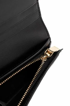 Alexander McQueen CZARNY Skórzany portfel z nadrukowanym logo