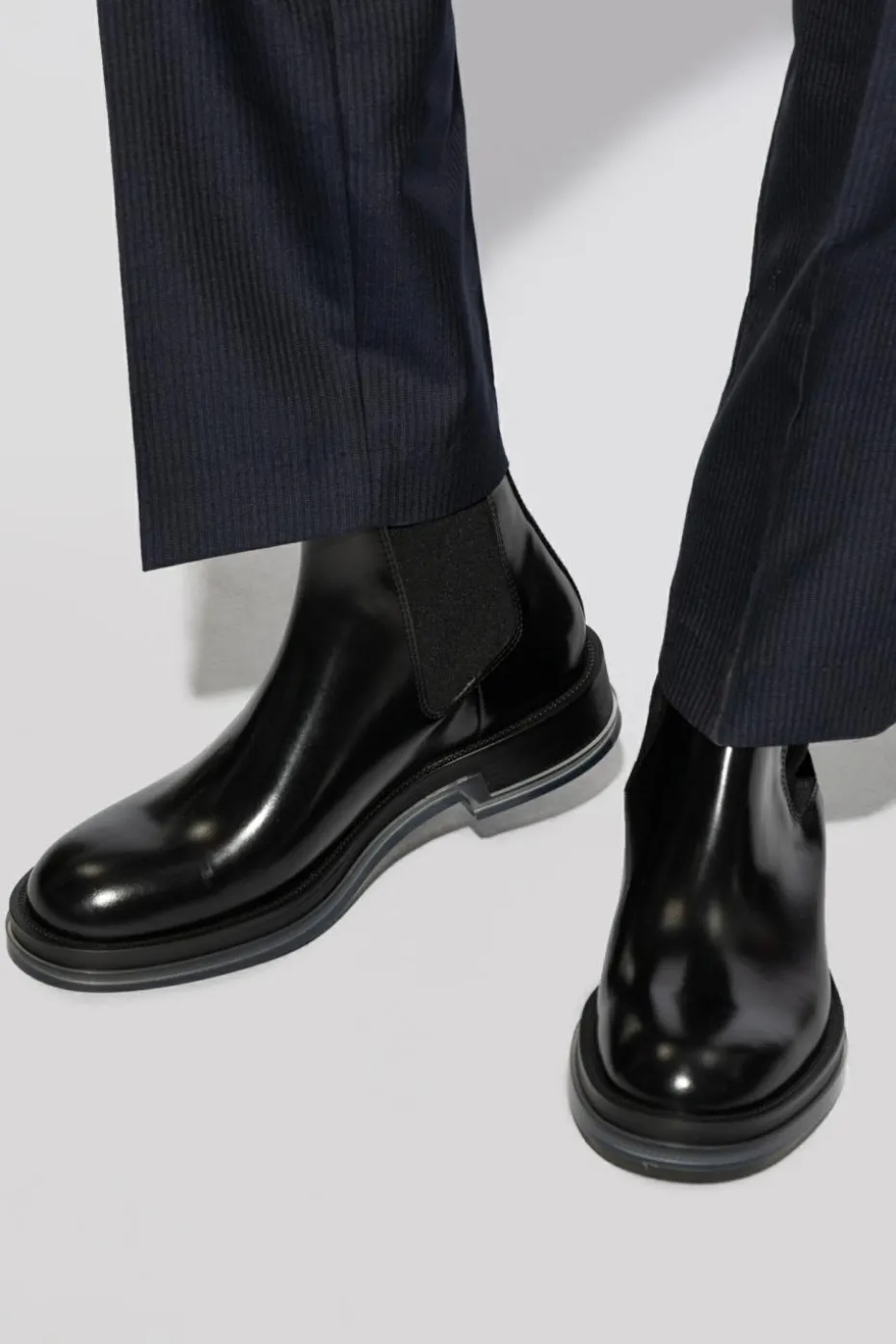 Alexander McQueen CZARNY Skórzane sztyblety