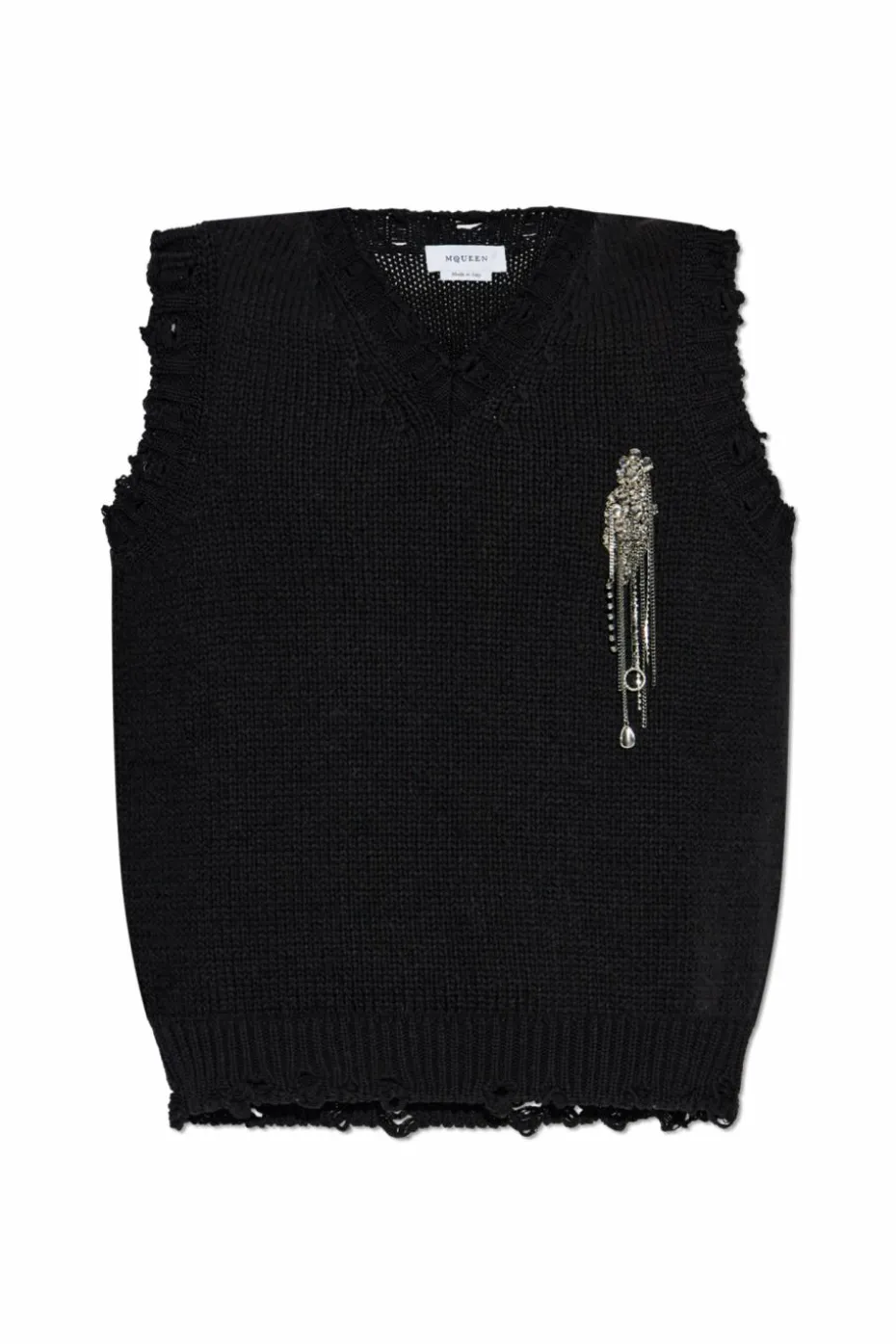 Alexander McQueen CZARNY Kamizelka z aplikacją