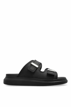 Alexander McQueen CZARNY Klapki z logo