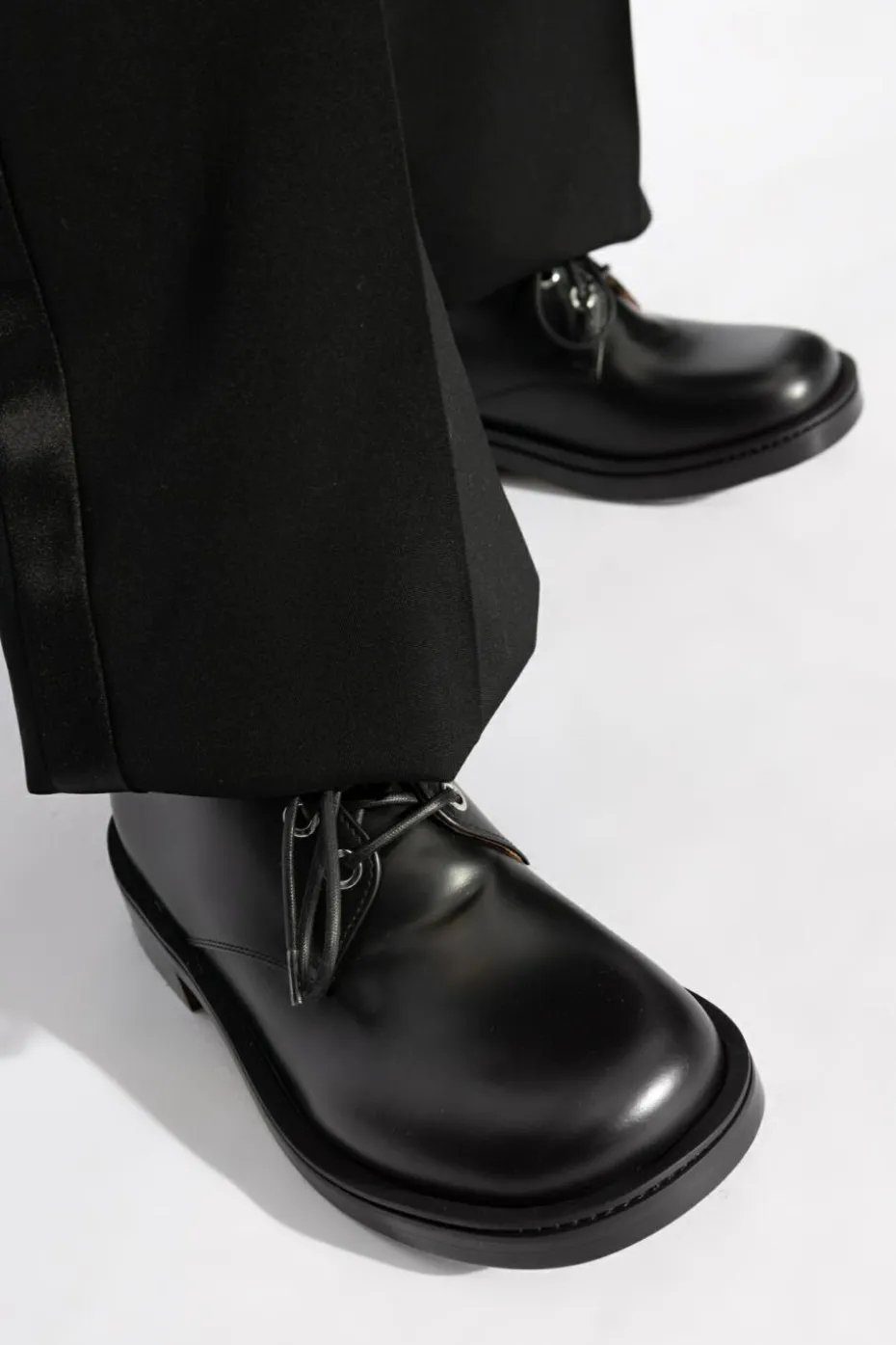 Alexander McQueen CZARNY Skórzane buty