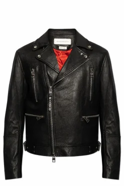 Alexander McQueen CZARNY Skórzana kurtka typu ‘biker’