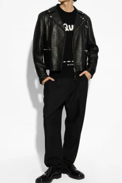 Alexander McQueen CZARNY Skórzana kurtka typu ‘biker’