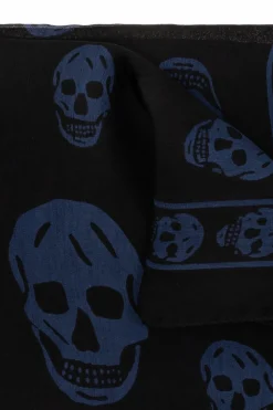 Alexander McQueen CZARNY Jedwabny szal