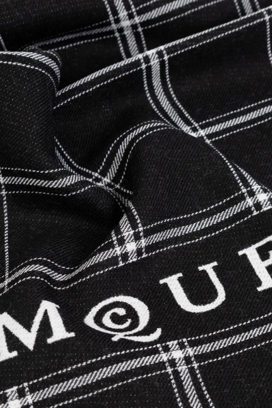 Alexander McQueen CZARNY Wełniany szal