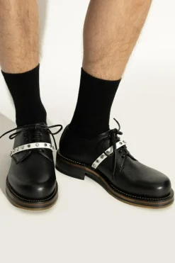Alexander McQueen CZARNY Skórzane buty z ćwiekami