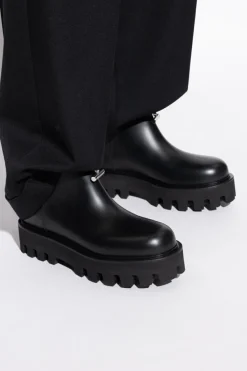 Alexander McQueen CZARNY Skórzane buty na platformie