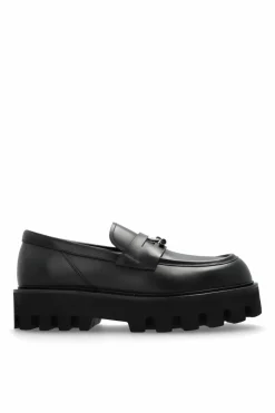 Alexander McQueen CZARNY Buty typu `loafers` na platformie