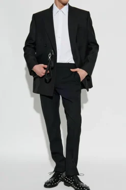 Alexander McQueen CZARNY Spodnie w kant