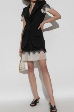Alexander McQueen CZARNY Spódnica z koronką