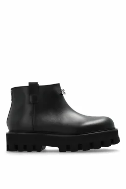 Alexander McQueen CZARNY Skórzane buty na platformie