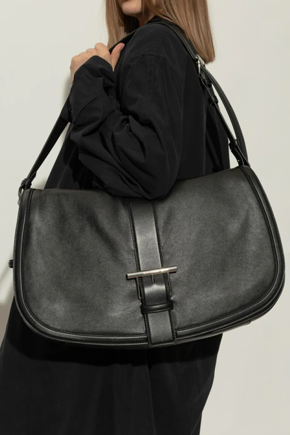 Alexander McQueen CZARNY Skórzana torba