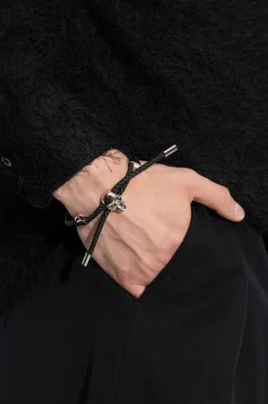 Alexander McQueen CZARNY Skórzana bransoleta