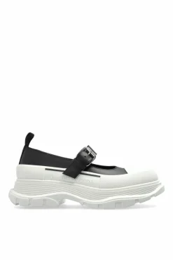 Alexander McQueen CZARNY Skórzane buty z logo