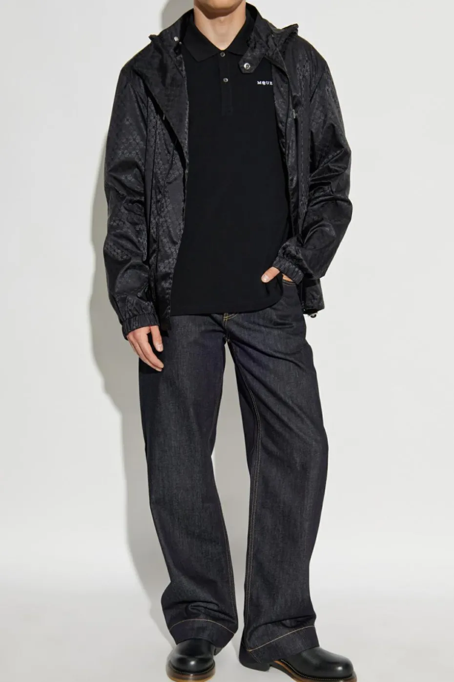 Alexander McQueen CZARNY Lekka kurtka z odpinanym kapturem