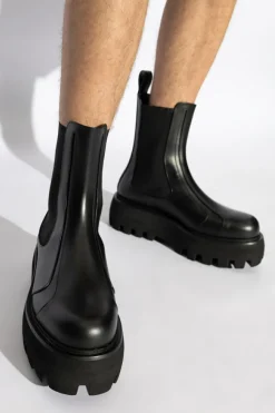 Alexander McQueen CZARNY Skórzane botki