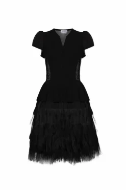 Alexander McQueen CZARNY Jedwabna sukienka
